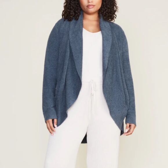 Barefoot Dreams CozyChic Lite Circle Cardi in Smokey Blue Size XS/S - Picture 4 of 10